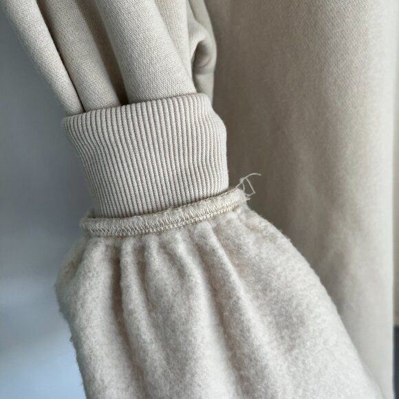 Like New H&M Peter Pan Collar Beige Fleece Pullover Sweatshirt - Picture 5 of 5